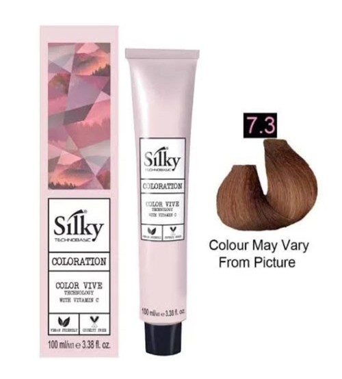 Silky Technobasic Collaration Color Vive technology with vitamin C Only Tube Color May Vary 7.3